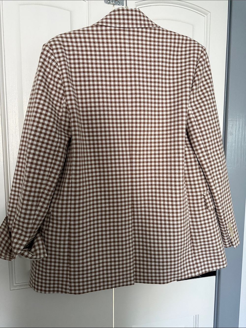 Mango Brown and White Gingham Blazer - Picture 5 of 7